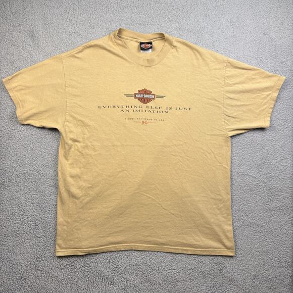 Harley-Davidson Other - VTG Harley Davidson Shirt Mens 2XL Beige Rockland County New York 90s Y2k Biker